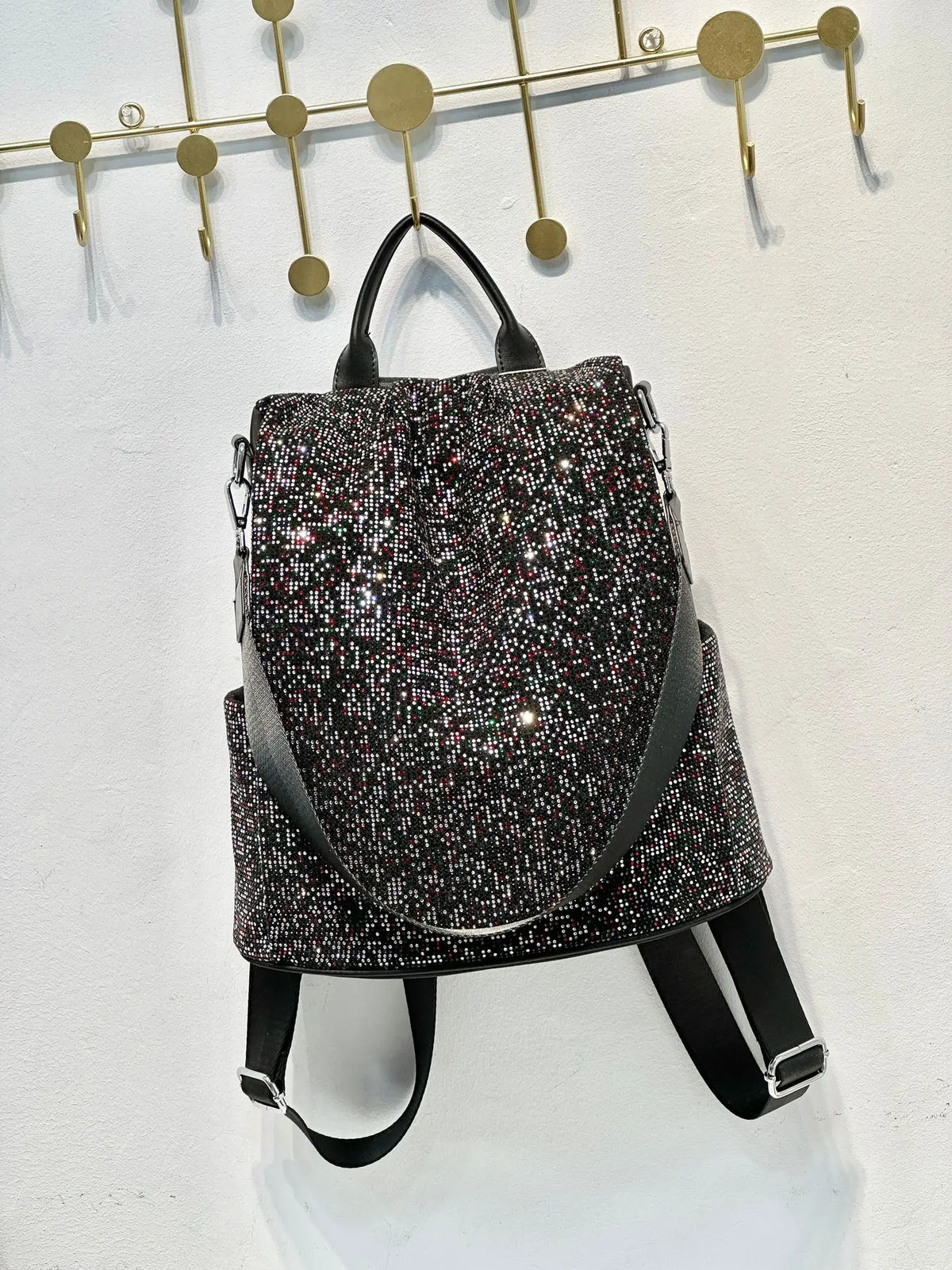 ABQP New Women's Diamond Backpack Large Capacity Women's Backpack Multifunctional Fashion Hot Diamond Casual Travel Backpack