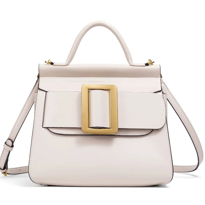 Structured Square Buckle Shoulder Bag
