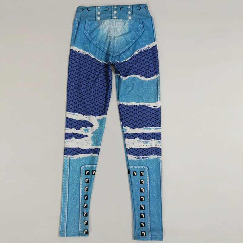 Plus Size Seamless Denim Leggings