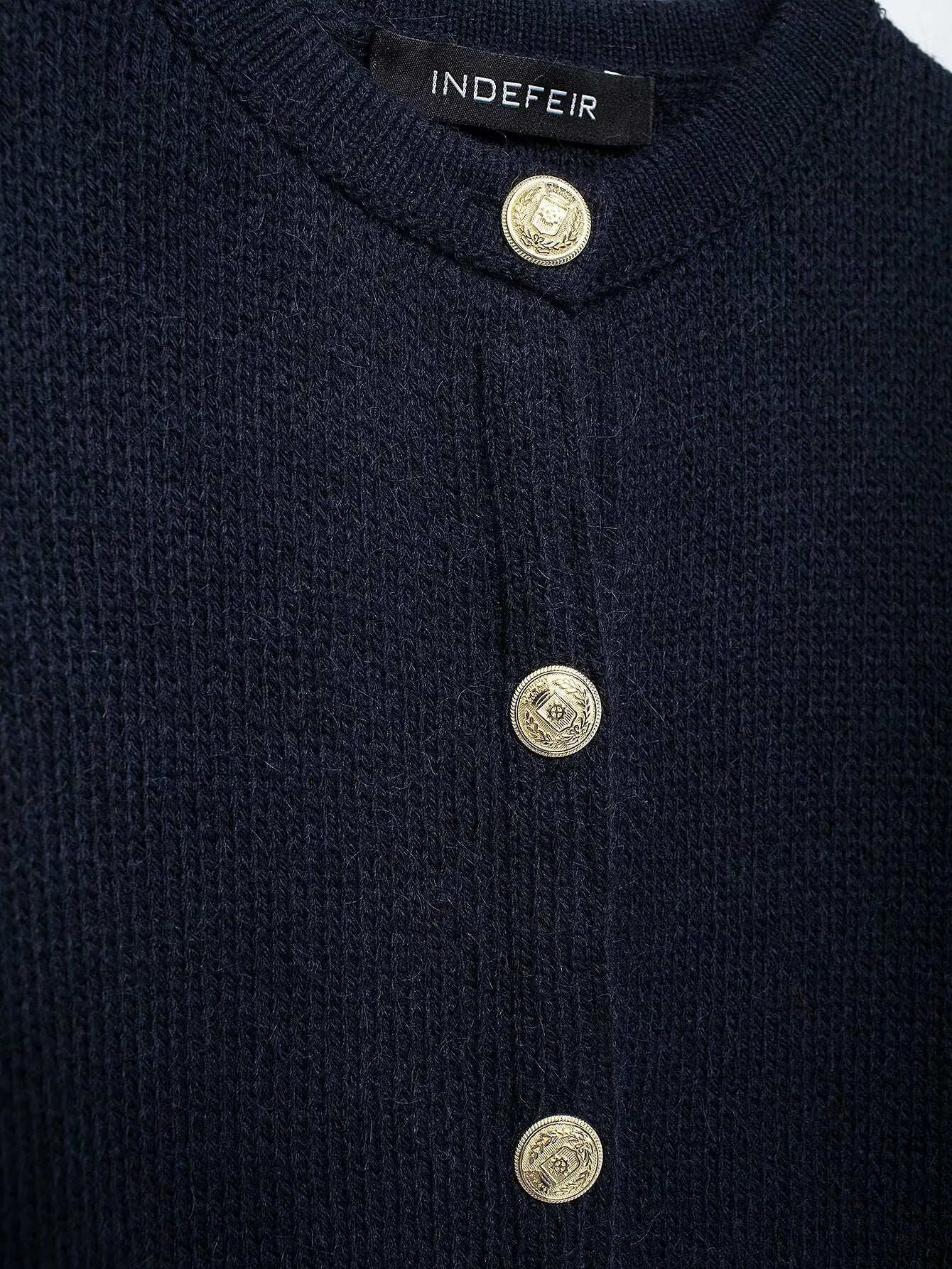 Winter Slim Knitted Cardigan with Button Details for Women