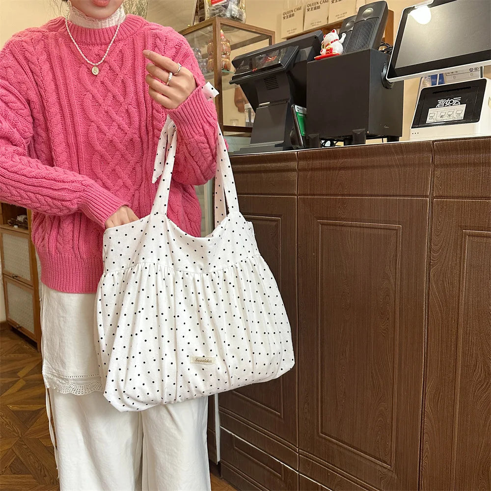 Casual Large Capacity Belted Canvas Tote Bag for Women