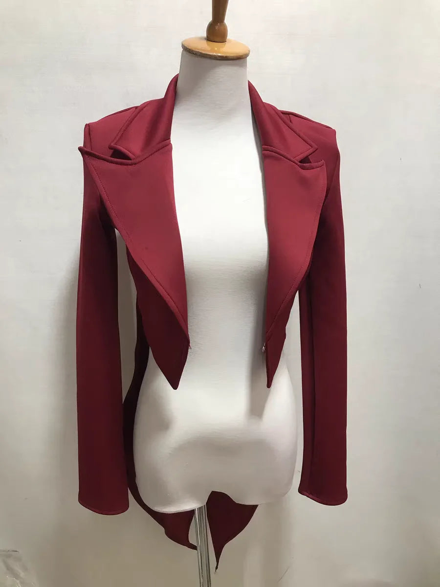 Black And White Tailcoat Dance Performance Costume for Women