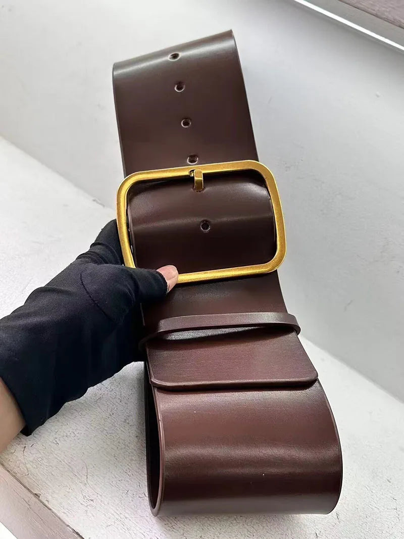 Wide Leather Corset Waist Belt Dress Accessory for Women