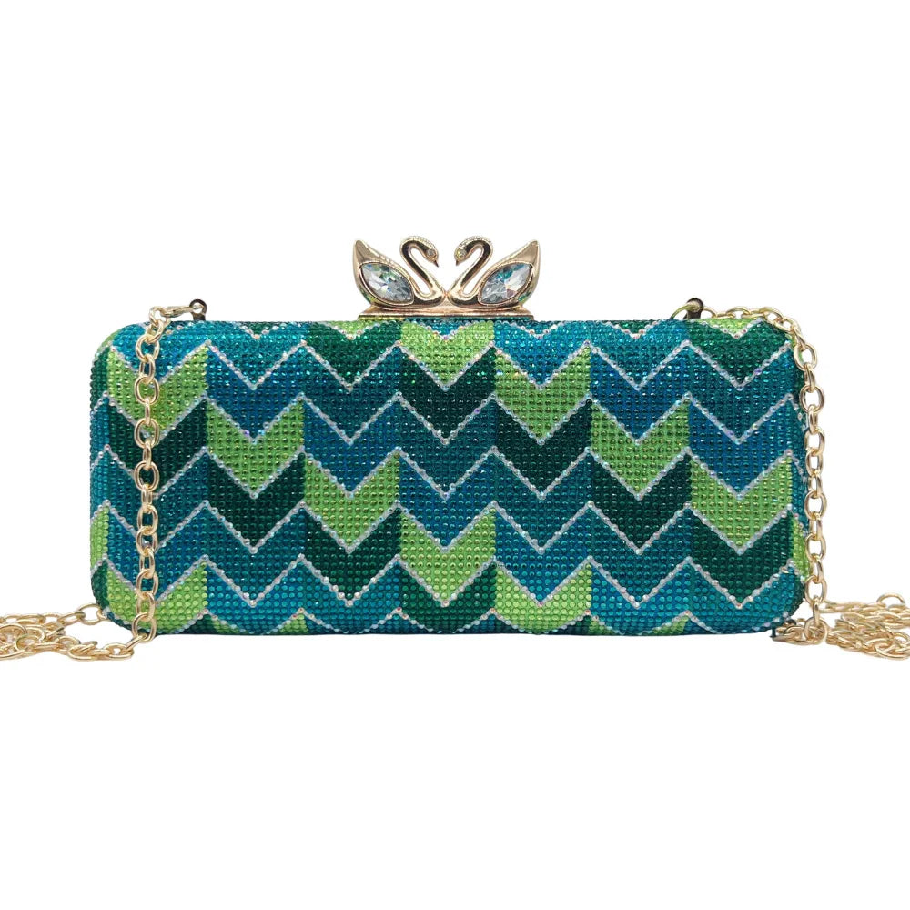 Shiny Rhinestone Clutch Handbag for Women Party Occasions