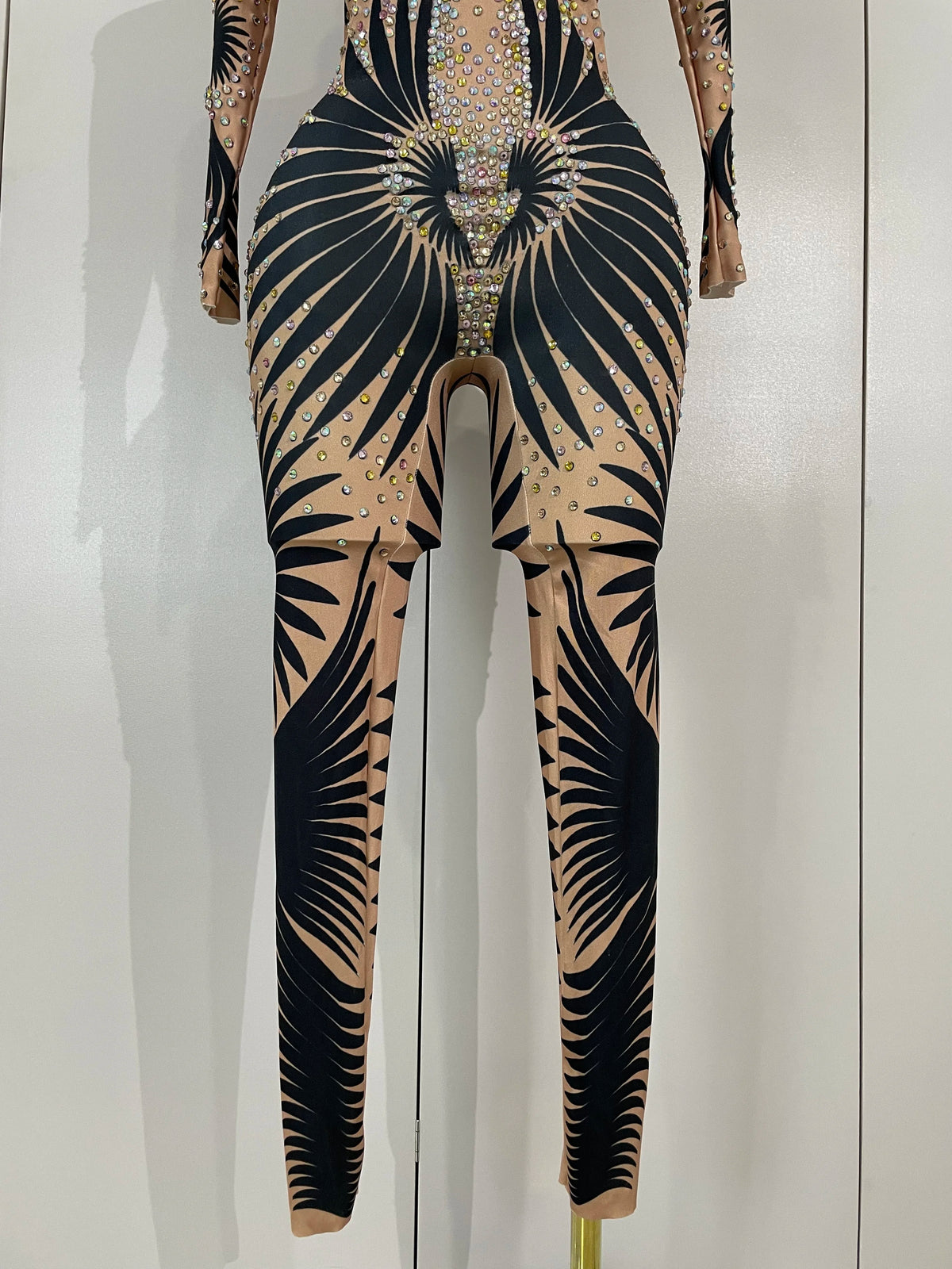 STOCK Stage Costume Sparkly Diamond Women Sexy Mesh Jumpsuit Nightclub Bar Party Show Gogo Dancer Clothing Drag Queen Outfit