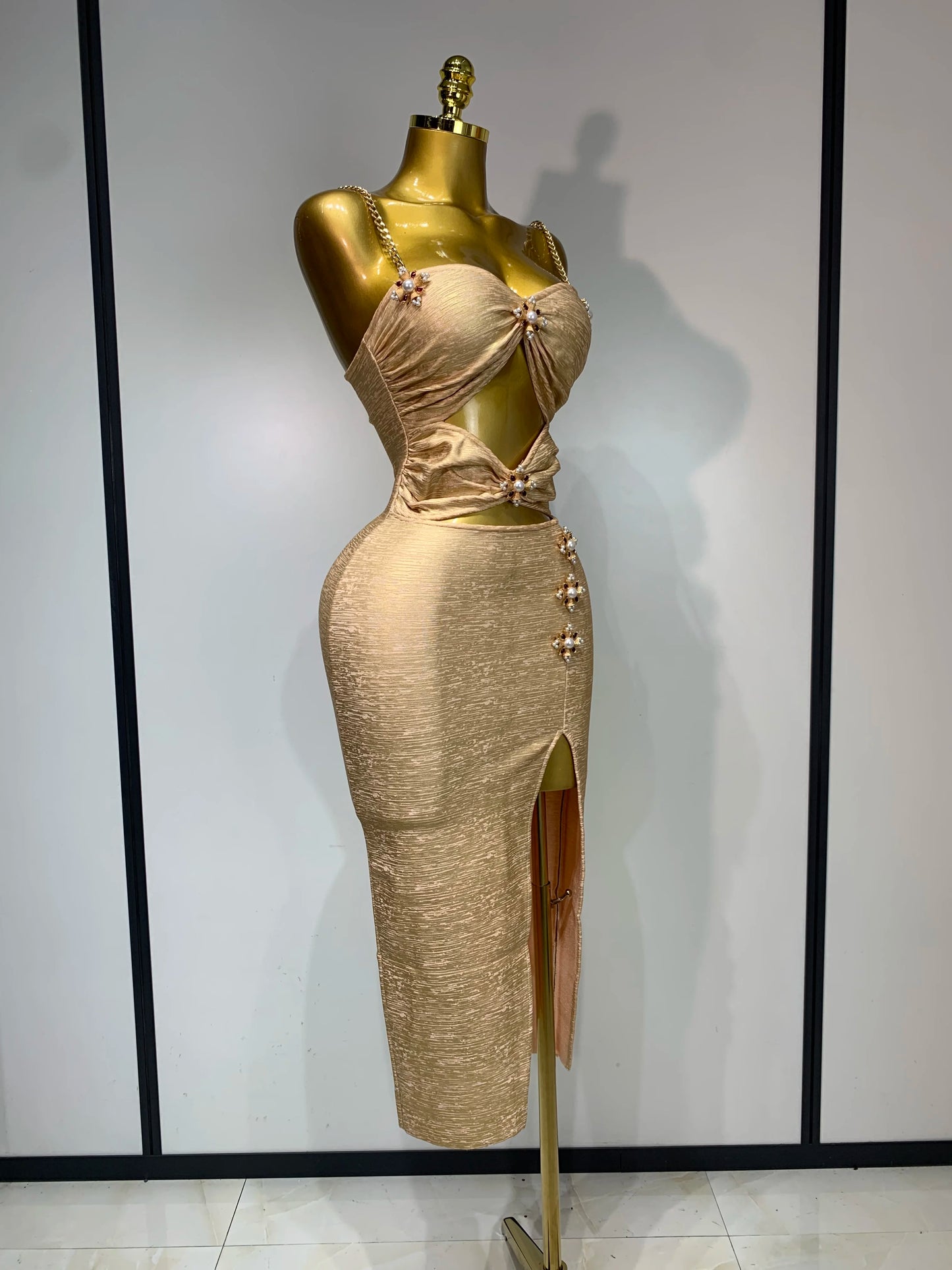 High Quality Fashion Cocktail Long Dress 2025 Sexy Hollow Out Beading Sleeveless Bandage Bodycon Club Evening Party Dresses