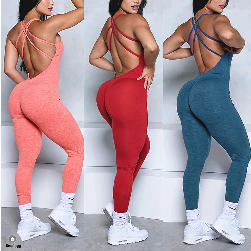 Cross-Back Pad Support Jumpsuit