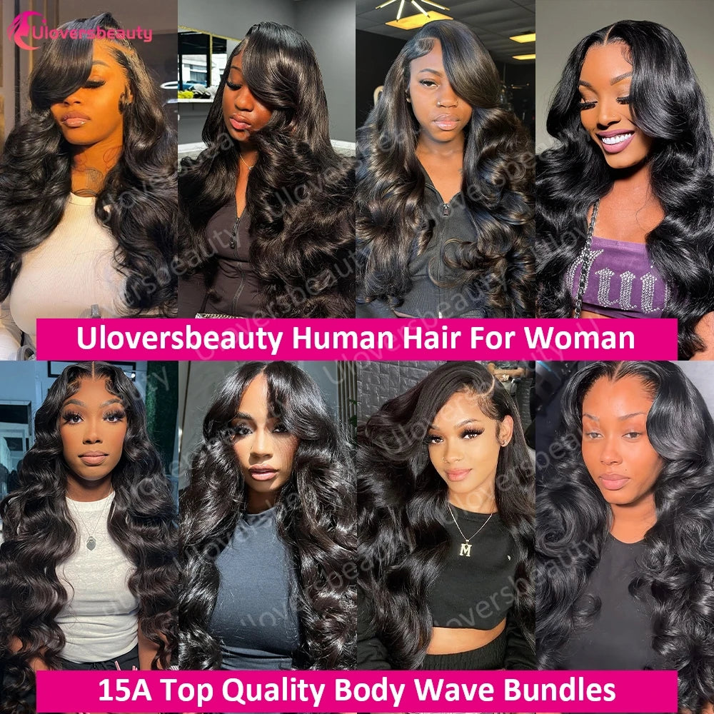 Double Drawn Body Wave Human Hair Bundles for Women