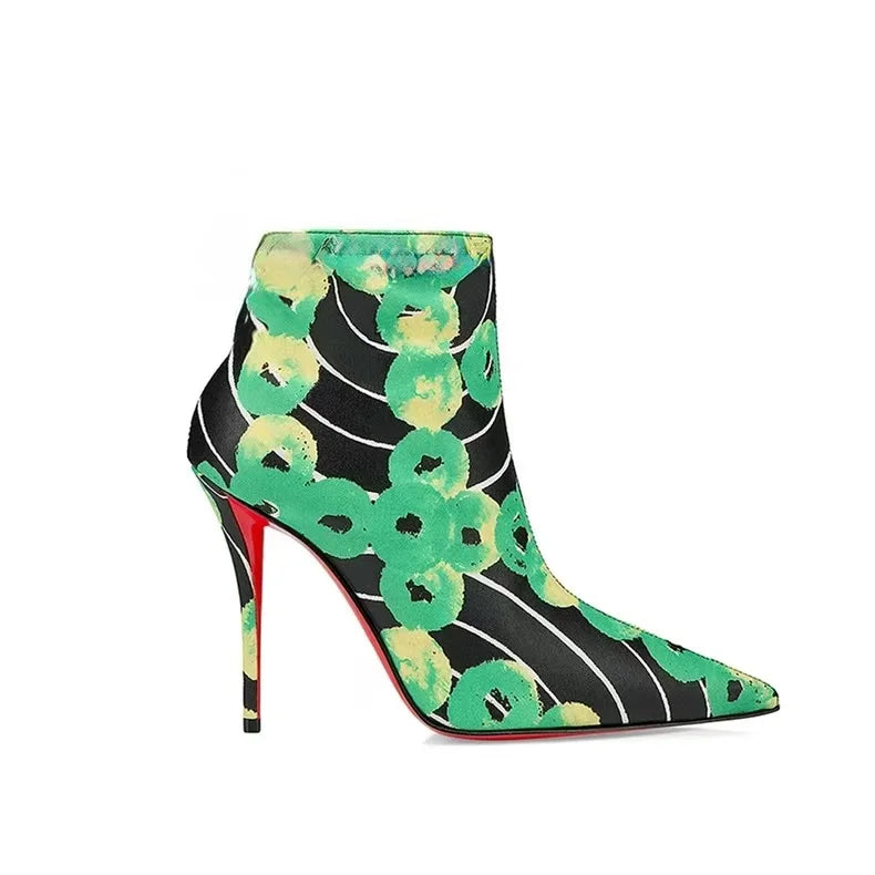 Leopard Print Knee High Boots With Zipper for Women