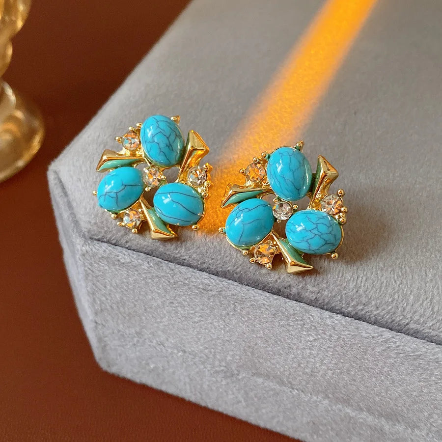 Floral Resin Necklace and Earring Set