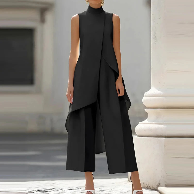 Solid Color Irregular Summer Two Piece Set for Women