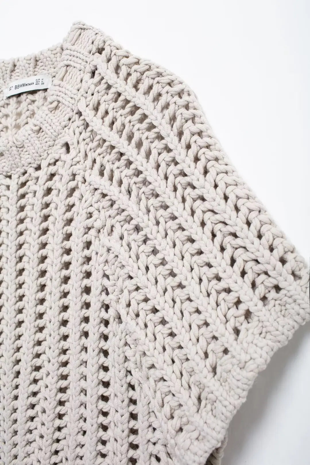 Soft Crochet With Side Bow Short Sleeves Knit Top For Women