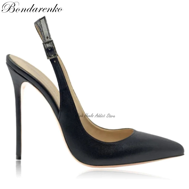 Colorful Patent Leather Slingback Pointed Toe High Heel Pumps for Women