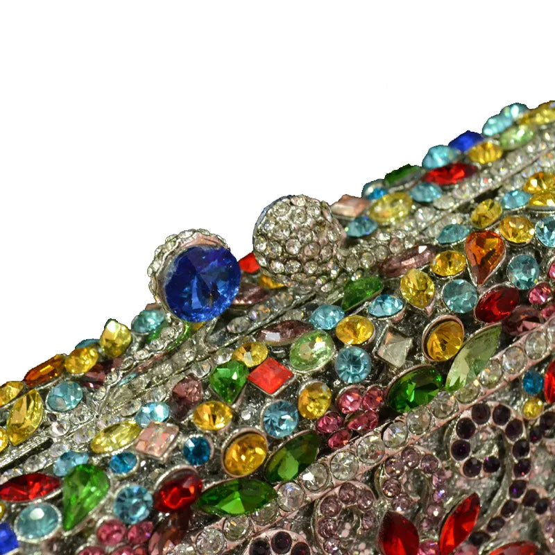 Rhinestone Chain Mini Evening Clutch Handbag for Women
