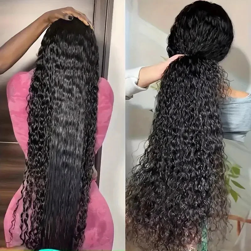 Natural Deep Wave Lace Frontal Human Hair Wig For Women