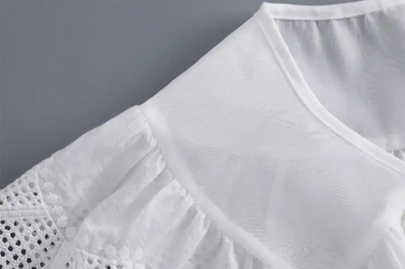 Removable Lace Doll Fake Collar Women Tie Ladies White Shawl Wrap Detachable Embroidered Lapel False Collar Clothes Accessory