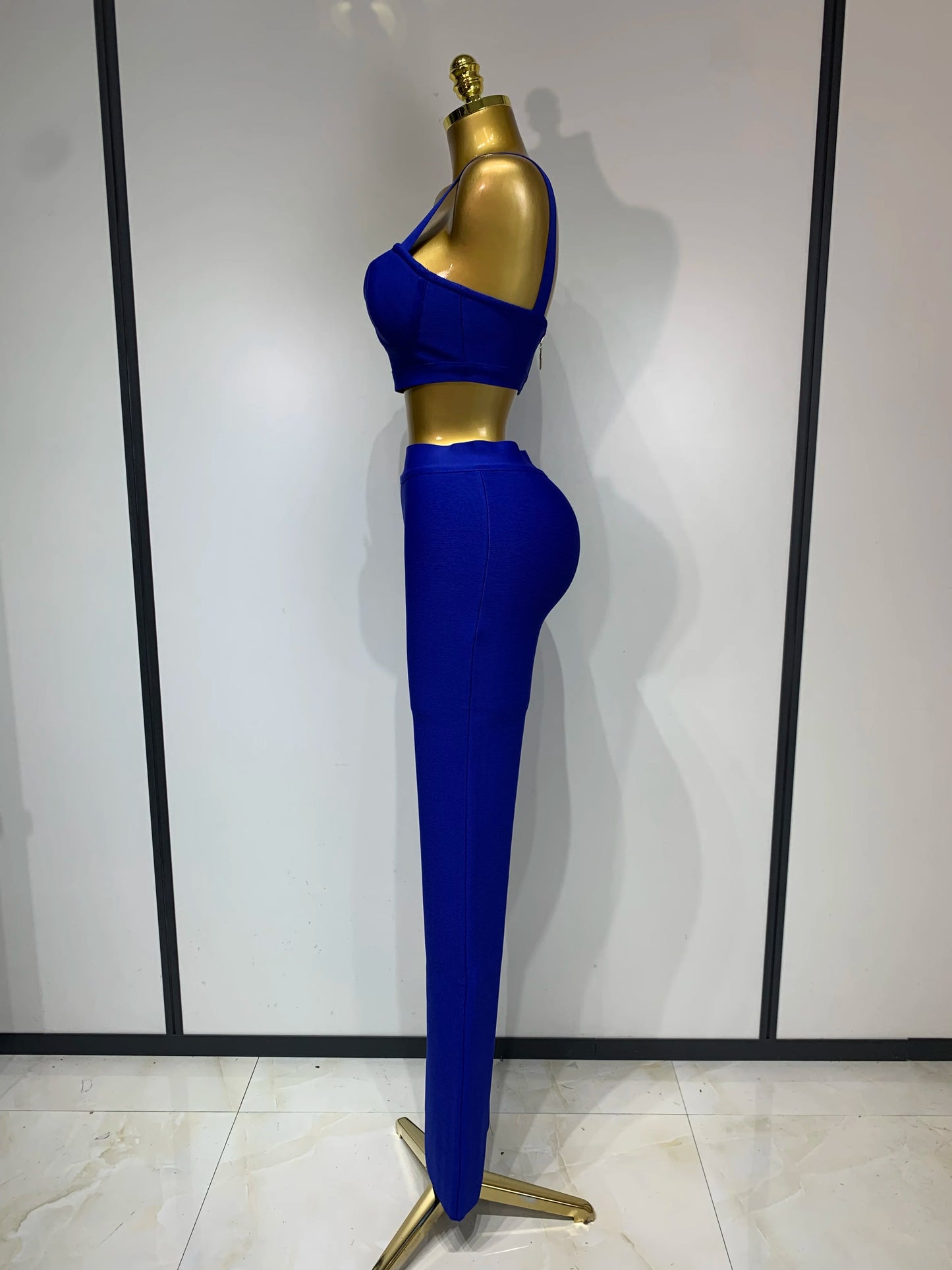 Women Sexy Bandage Crop Top Pant Set Evening Party Club Luxury Birthday High Street Fashion Elegant Luxury Birthday Outfit ﻿