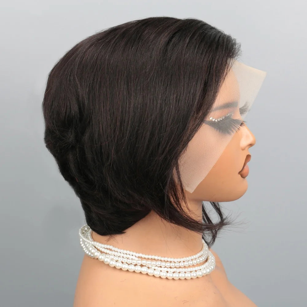 Short Curly Brazilian Human Hair Lace Front Wig for Women