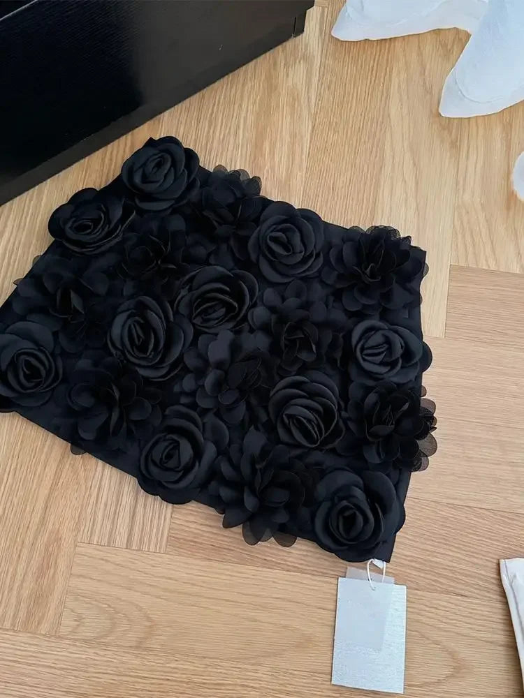 Vintage Textured Floral A-Line Mini Skirt for Women