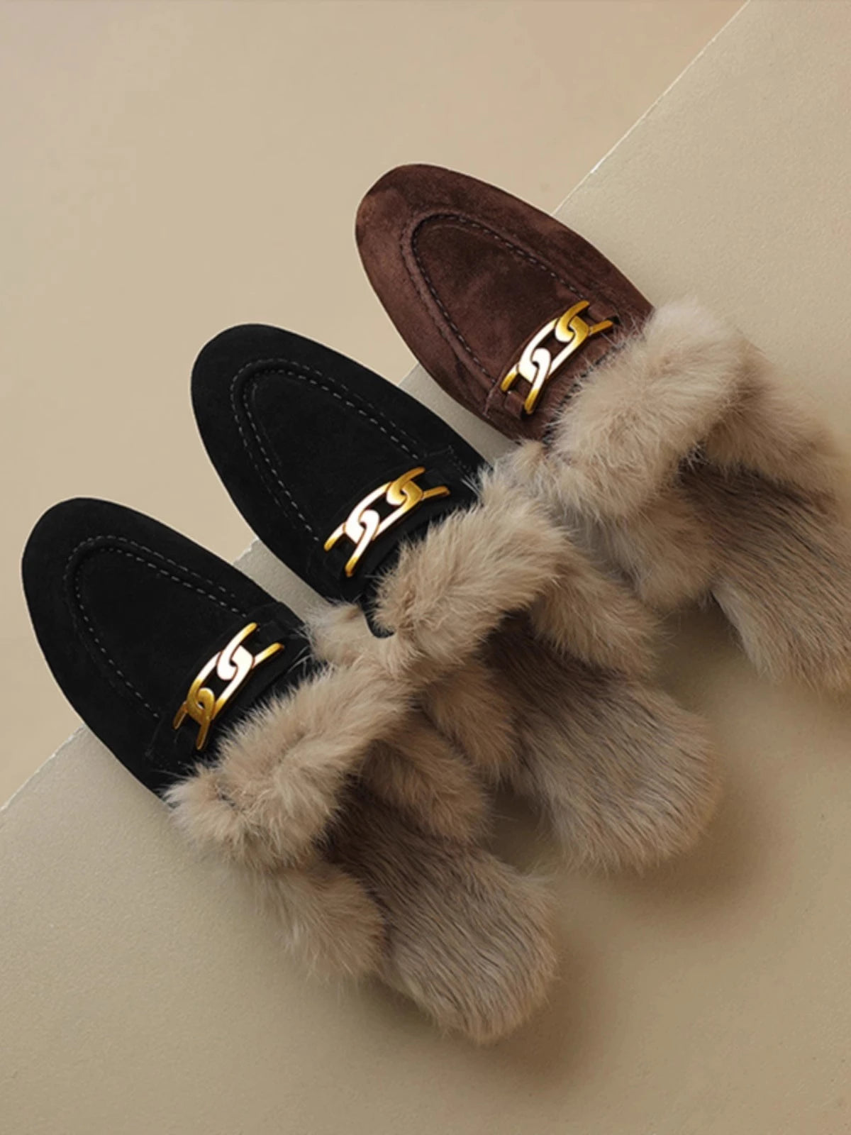 Plush Faux Fur Slippers