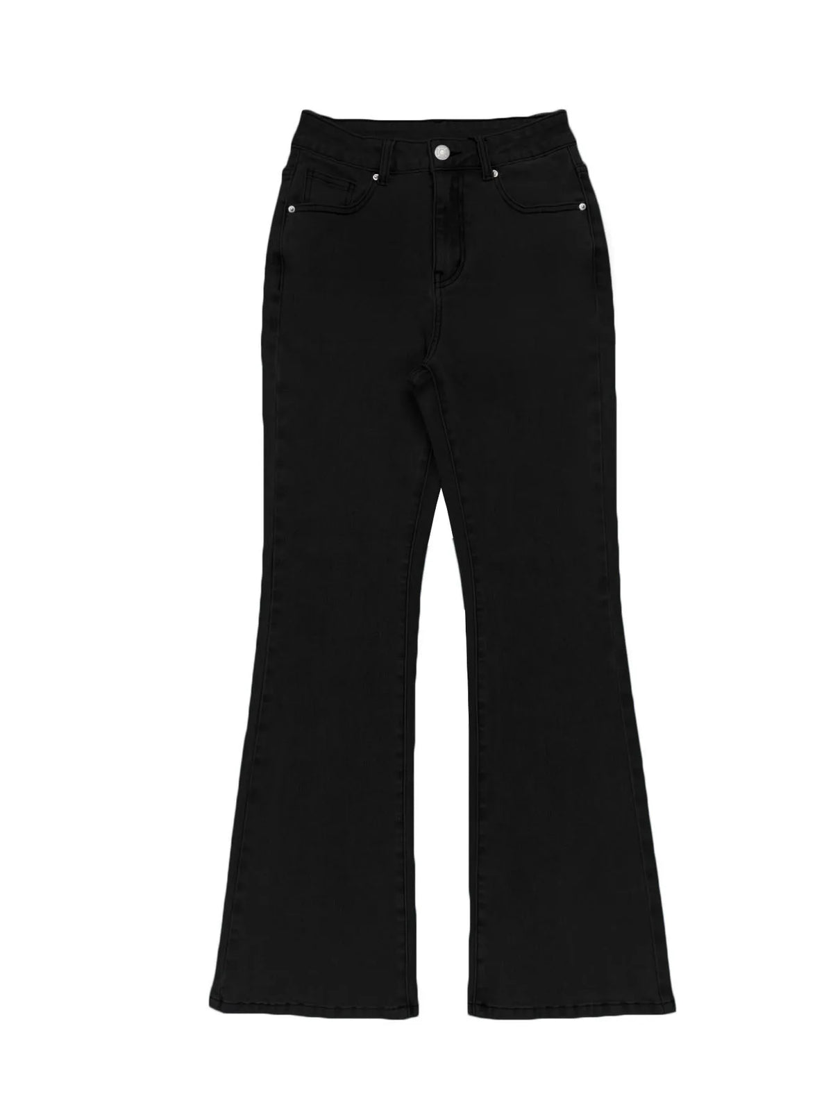 High Waisted Flared Slim Fit Jeans With Pockets for Women