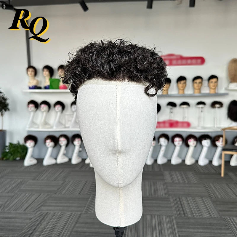 Pre Styled Human Hair Toupee For Men With Thin Skin Base