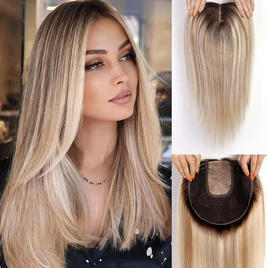 Straight Brown Blonde Hair Topper