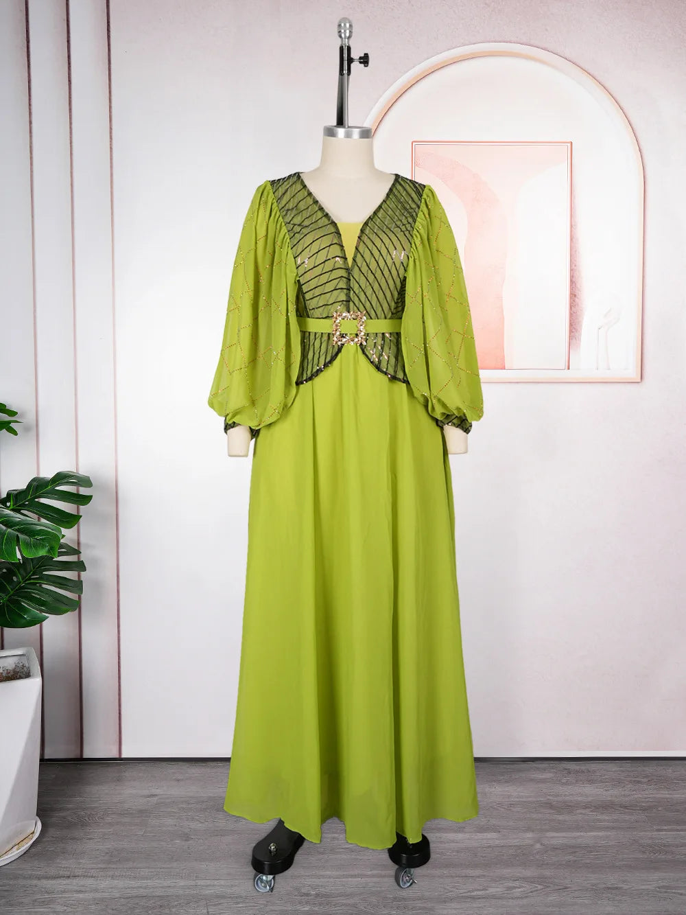 Elegant African Ankara Kaftan Evening Dress for Women