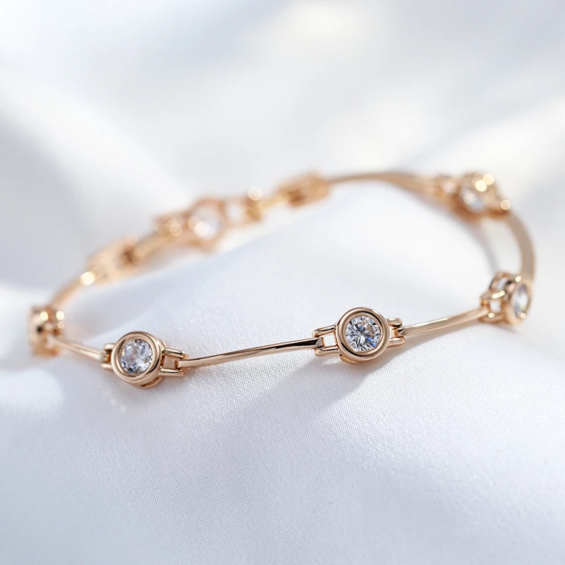 Rose Gold Tone Cubic Zirconia Bracelet