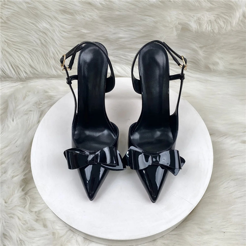 Bow Slingback Pointed Toe Stiletto Pumps for Women