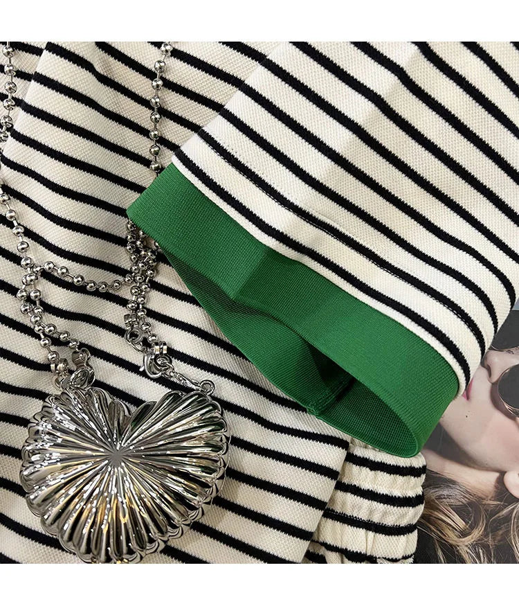 Shorts Pant Set Women Two Piece Sets Matching Sets Short Sleeve Tops Striped Pants Casual Elastic Waist Summer Y2k Streetwear