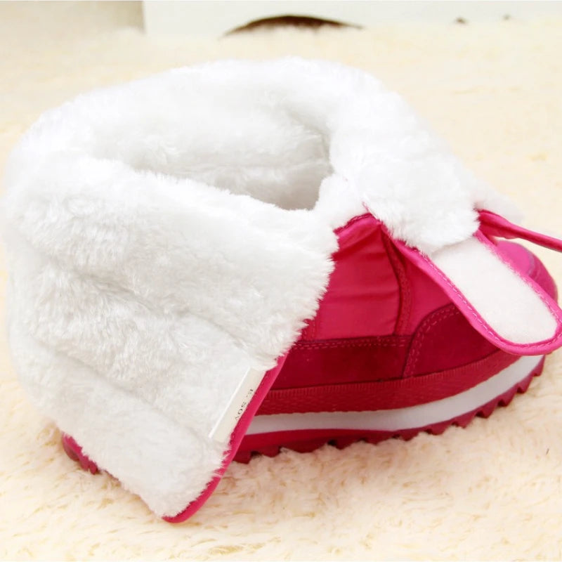 Thick Waterproof Plush Mid Calf Snow Boots for Women