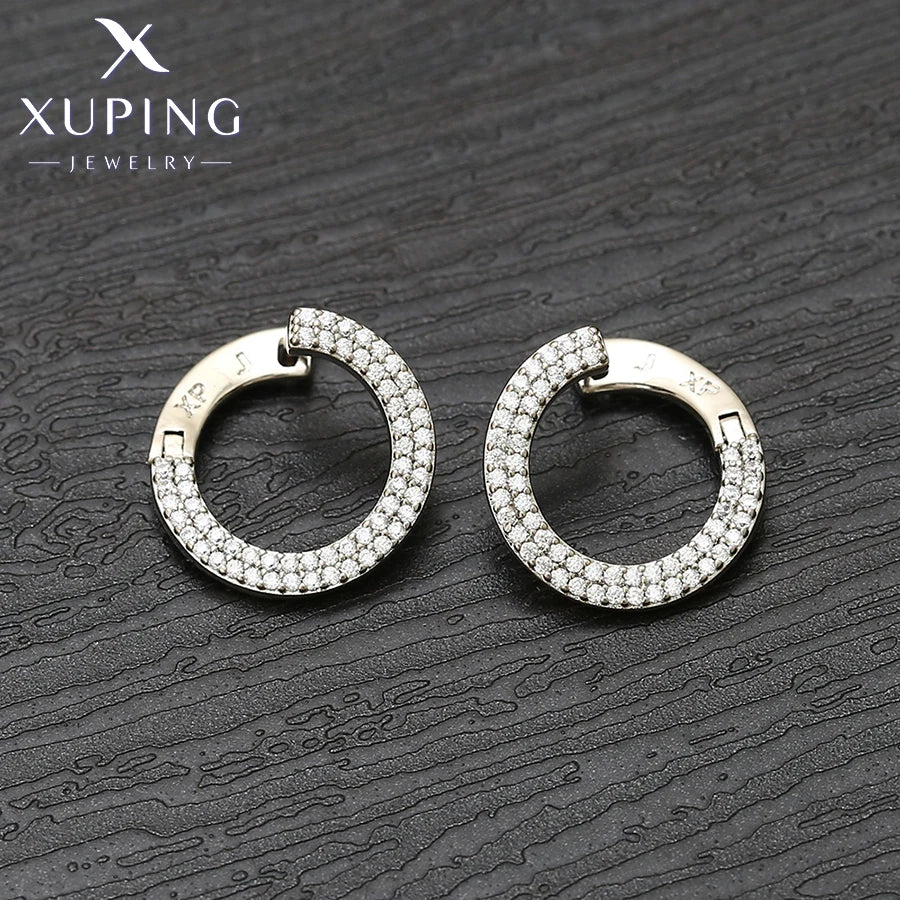 Gold Tone Copper Alloy Hoop Earrings
