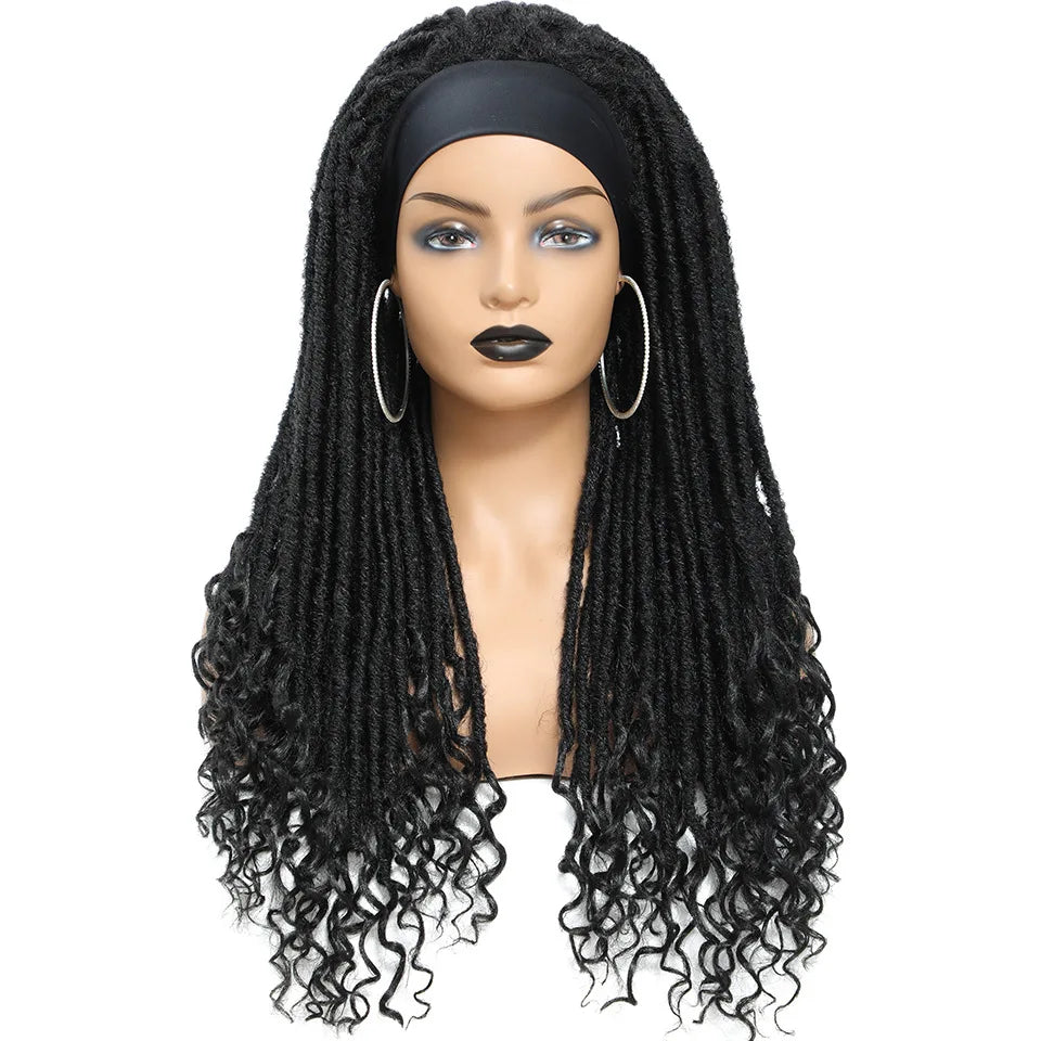 Heat Resistant Long Goddess Braid Faux Locs Wig For Women