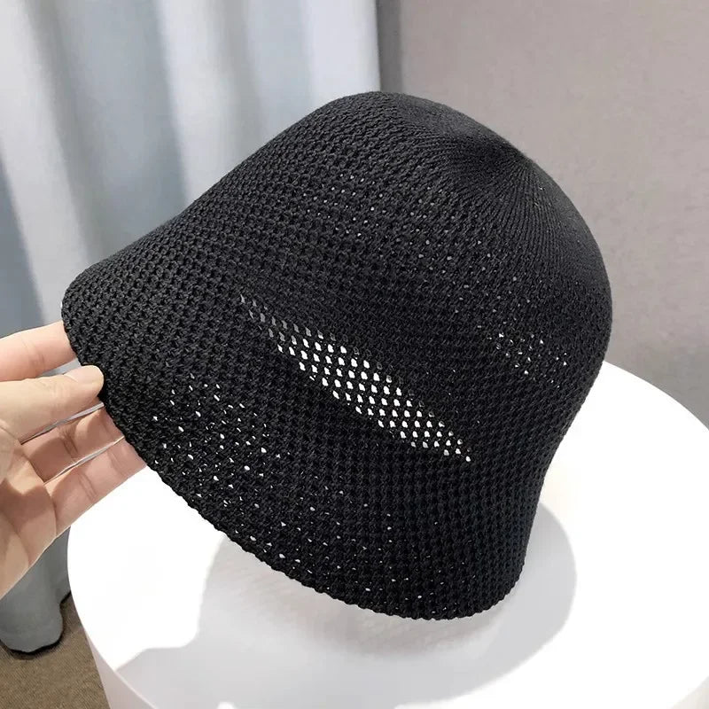 Breathable Knit Bucket Hat for Women