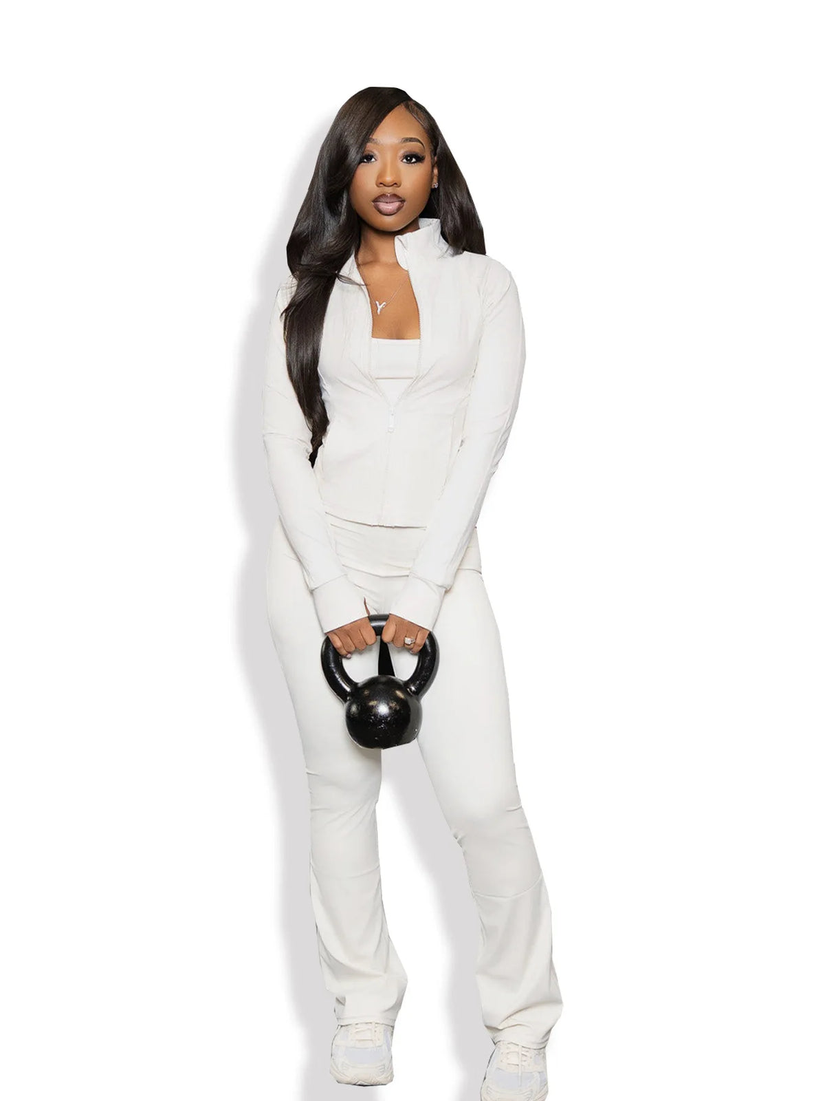 Zip Jacket And High Waist Jogger Set