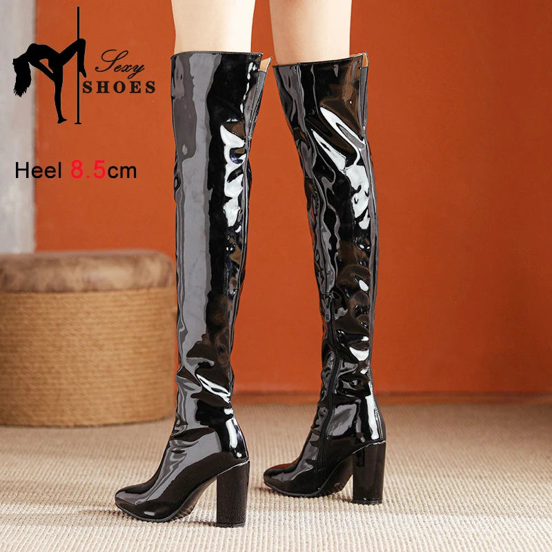 Sexy Over The Knee Boots Pointed Toe Zipper for Women