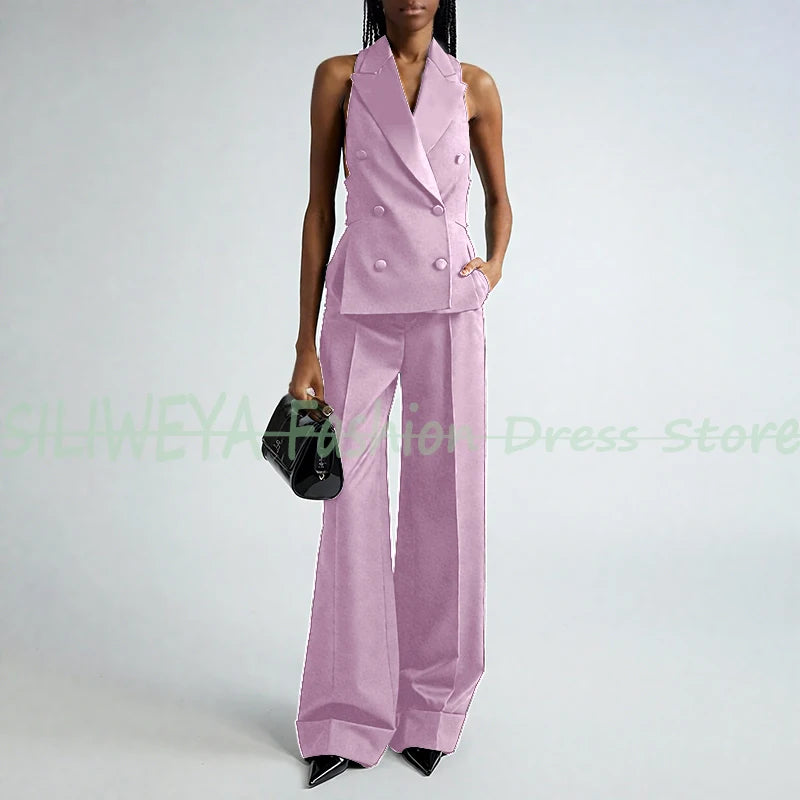 Double Breasted Vest And Pants Set