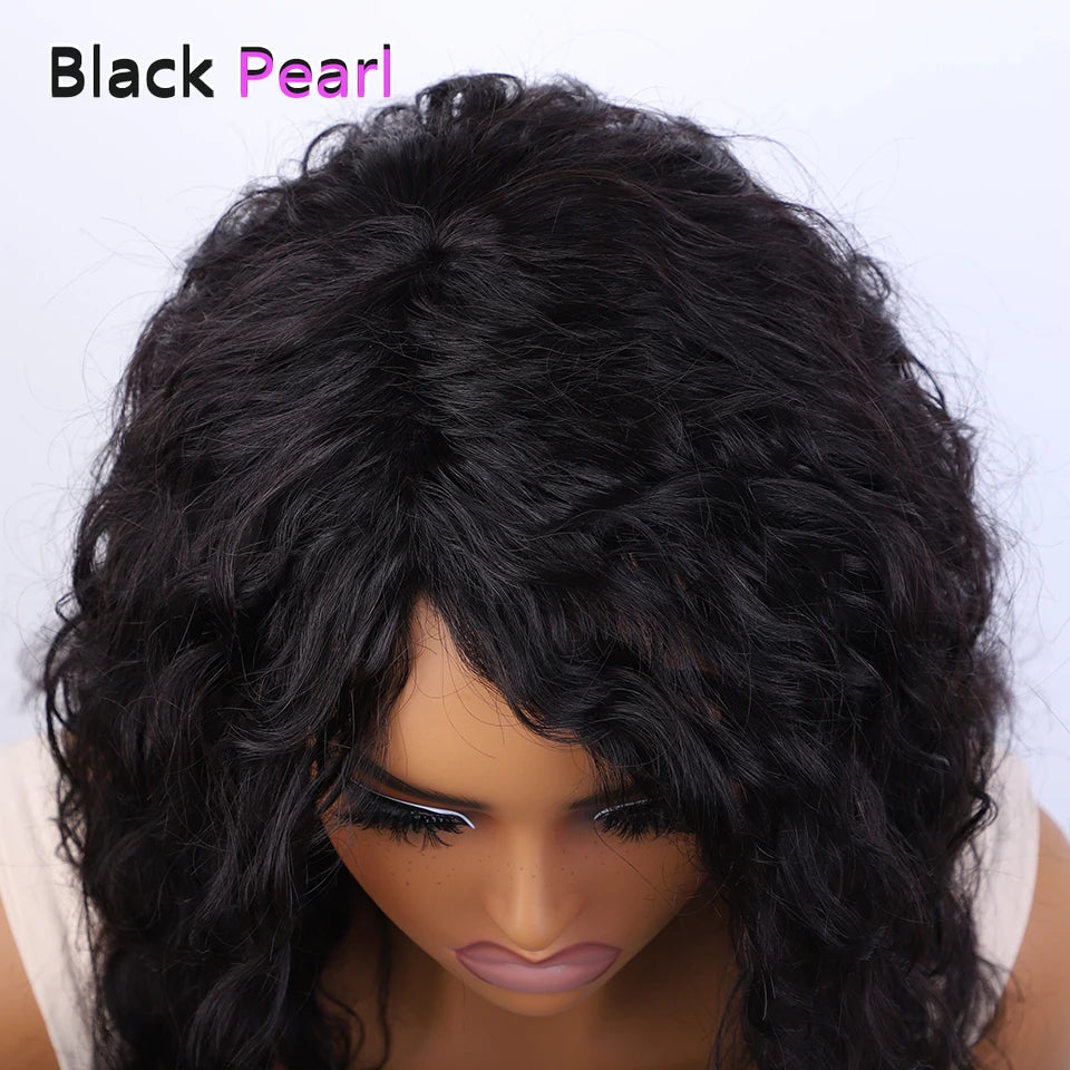 Natural Fluffy Curly Human Hair Short Bob Wig For Women