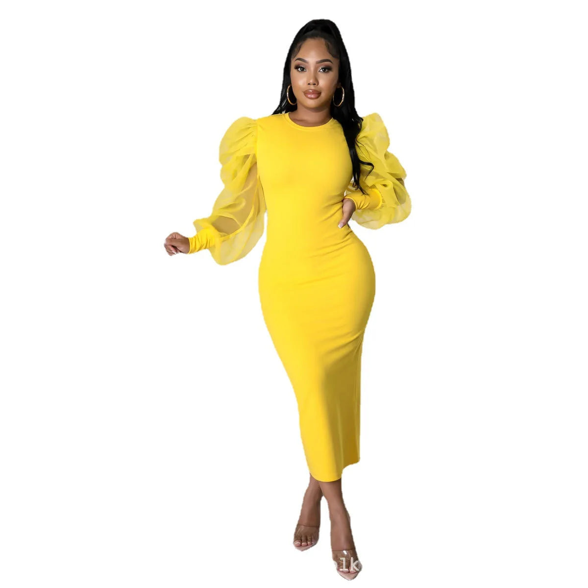 Women White Long Dress Lace Lantern Full Sleeve Round Neck A Line Dresses Elegant Ladies Splice Skirts Autumn Formal Vestidos