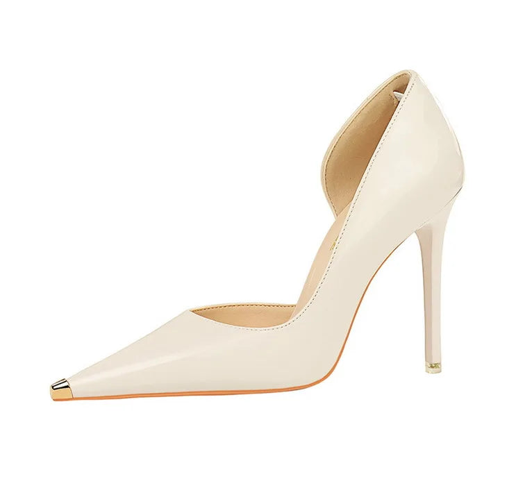 Pointed Toe Patent Leather Stiletto Pumps for Women
