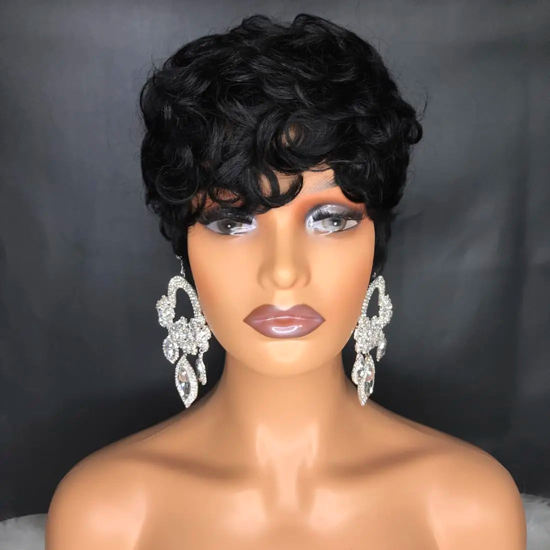 Natural Heat Resistant Curly Synthetic Pixie Wig for Women