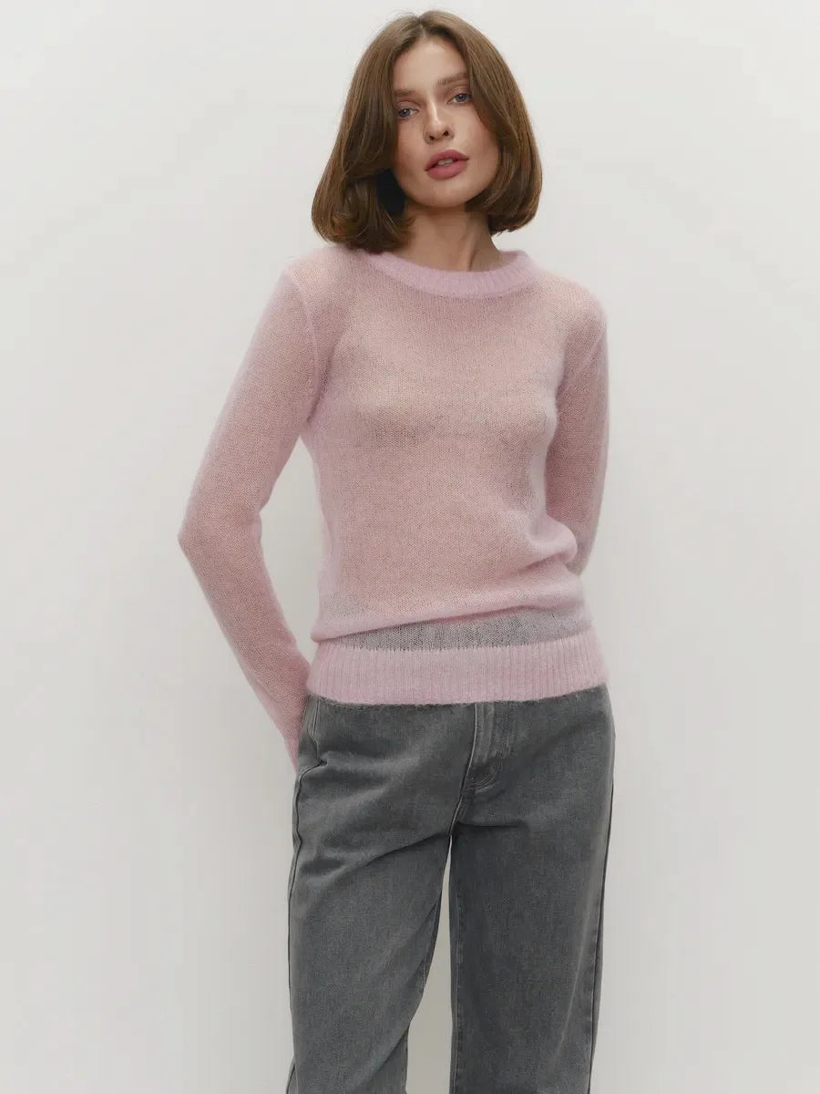 See Through Mesh Knit Sweater