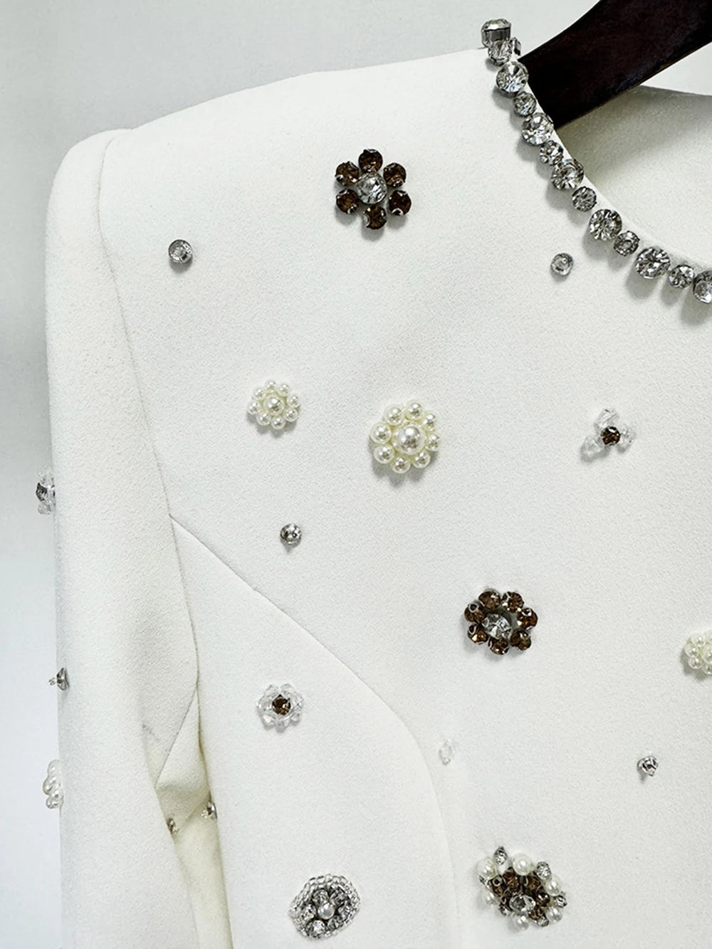 Modphy High-Quality Shiny Diamond Bead Slim Formal Maxi Dress Women'S Long Sleeved O-Neck Elegant Celebrity Evening Runway Gowns