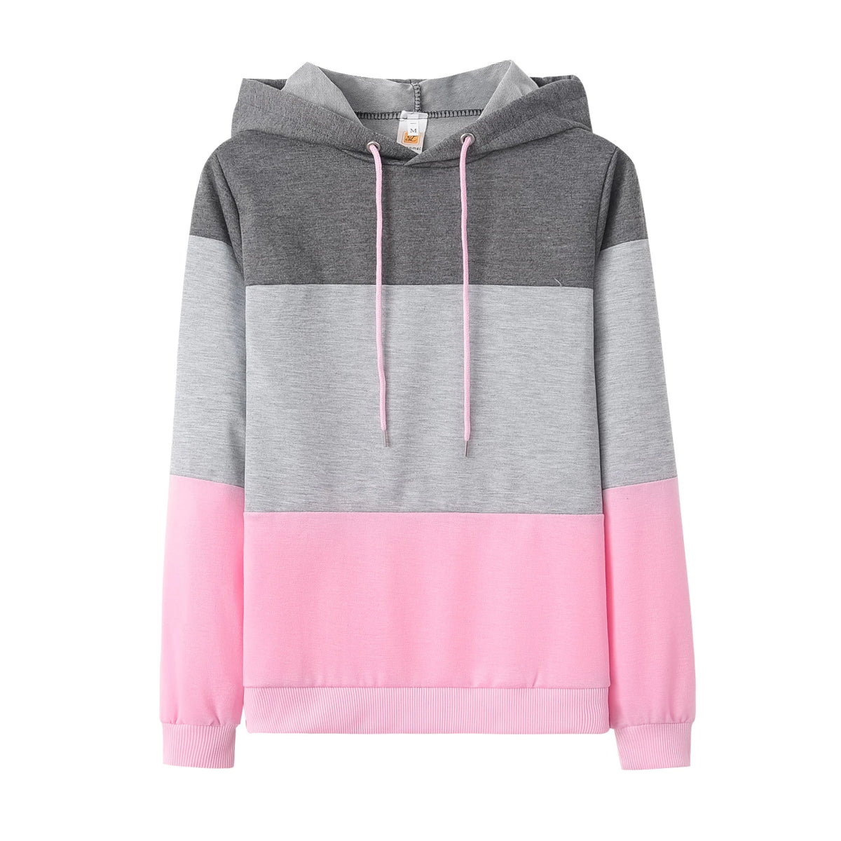 Trendy Color Block Long Sleeve Loose Fit Top for Women