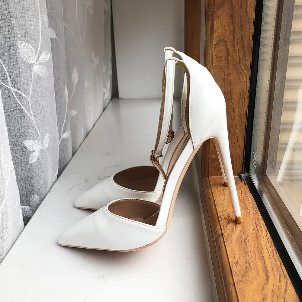 Elegant Pointed Toe Ankle Strap Stiletto Pumps for Women