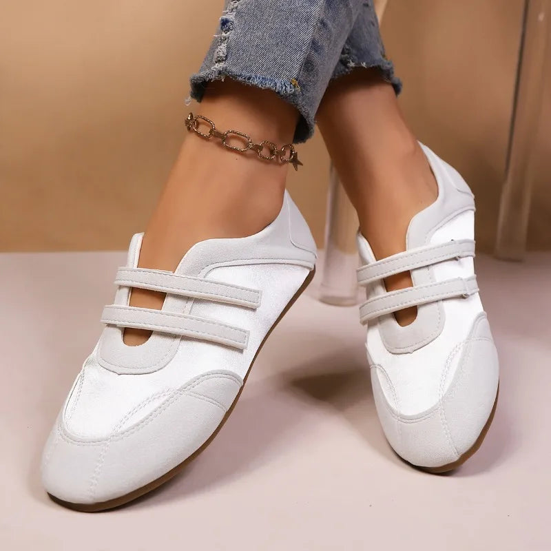 Cushioned Hook And Loop Casual Walking Sneakers For Women