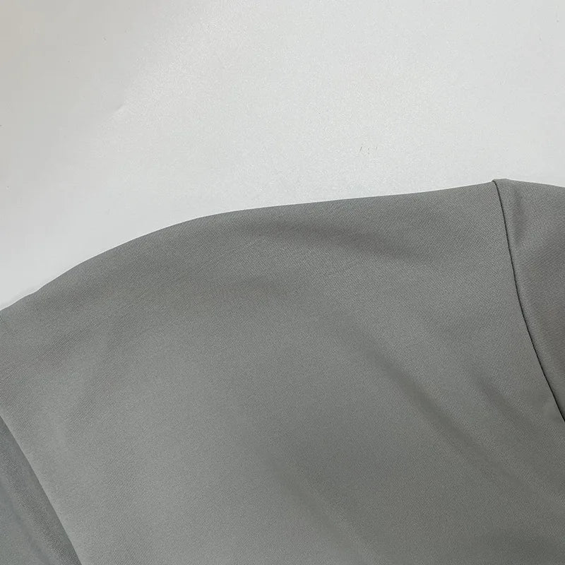 Solid Color Long-Sleeved V-Neck Mini Dress for Women