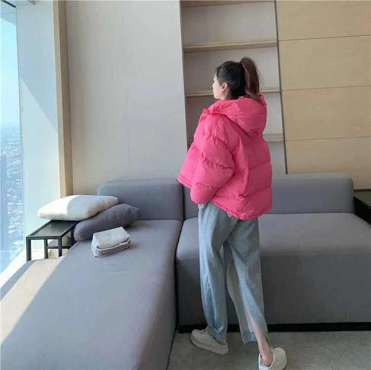 Warm Oversized Hooded Cotton Puffer Parka for Women
