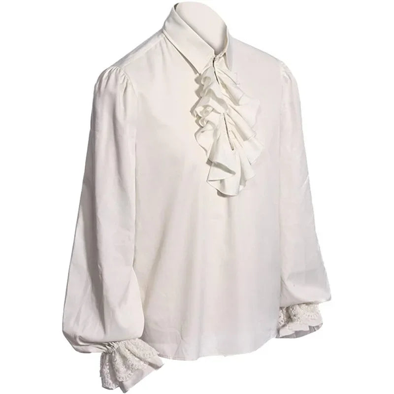 Lantern Sleeve Ruffle Shirt